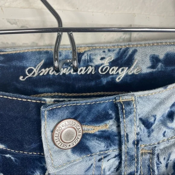 American Eagle AEO Bleached Tie Dye Skinny Stretch Jeggings 2 - Picture 6 of 11